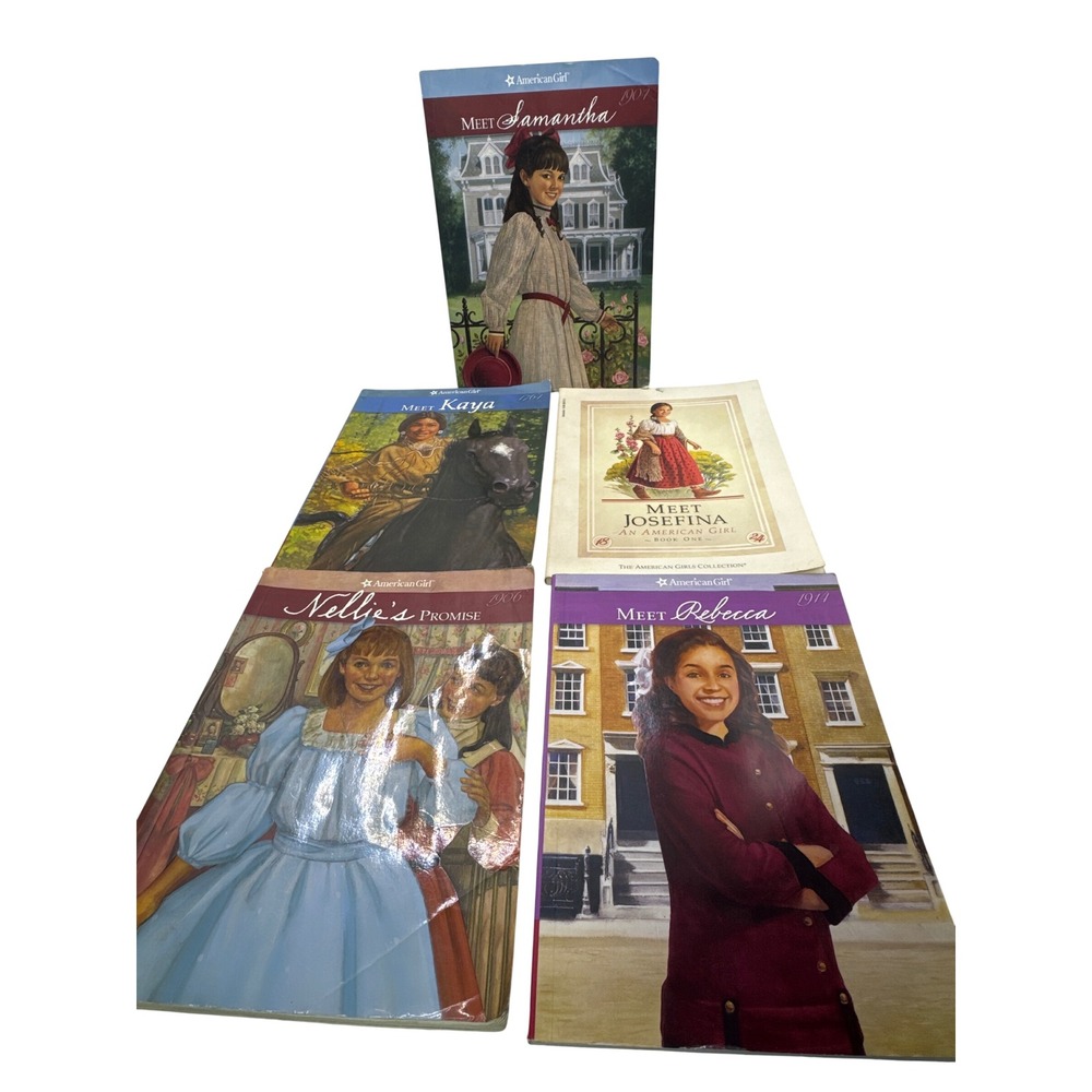American Girl Book Lot Meet Samantha Kaya Josefina Rebecca Nellie's Promise‎ 5ct